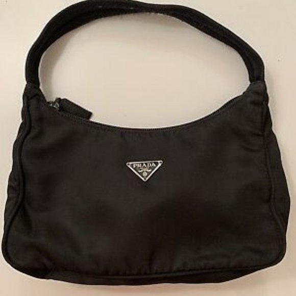 Prada Handbags - Prada Black Tessuto Nylon Mini Hobo Bag